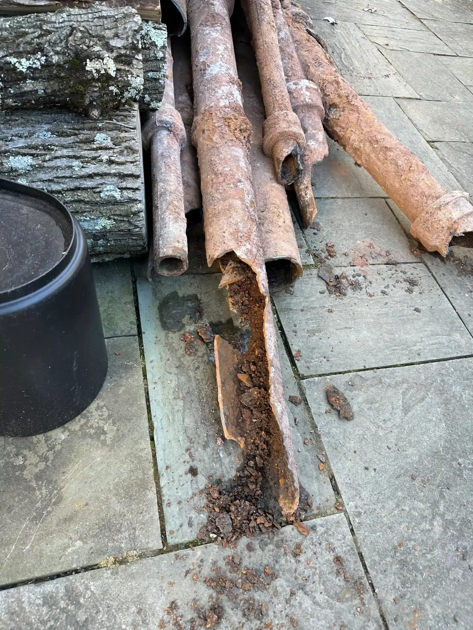Clogged sewer pipe