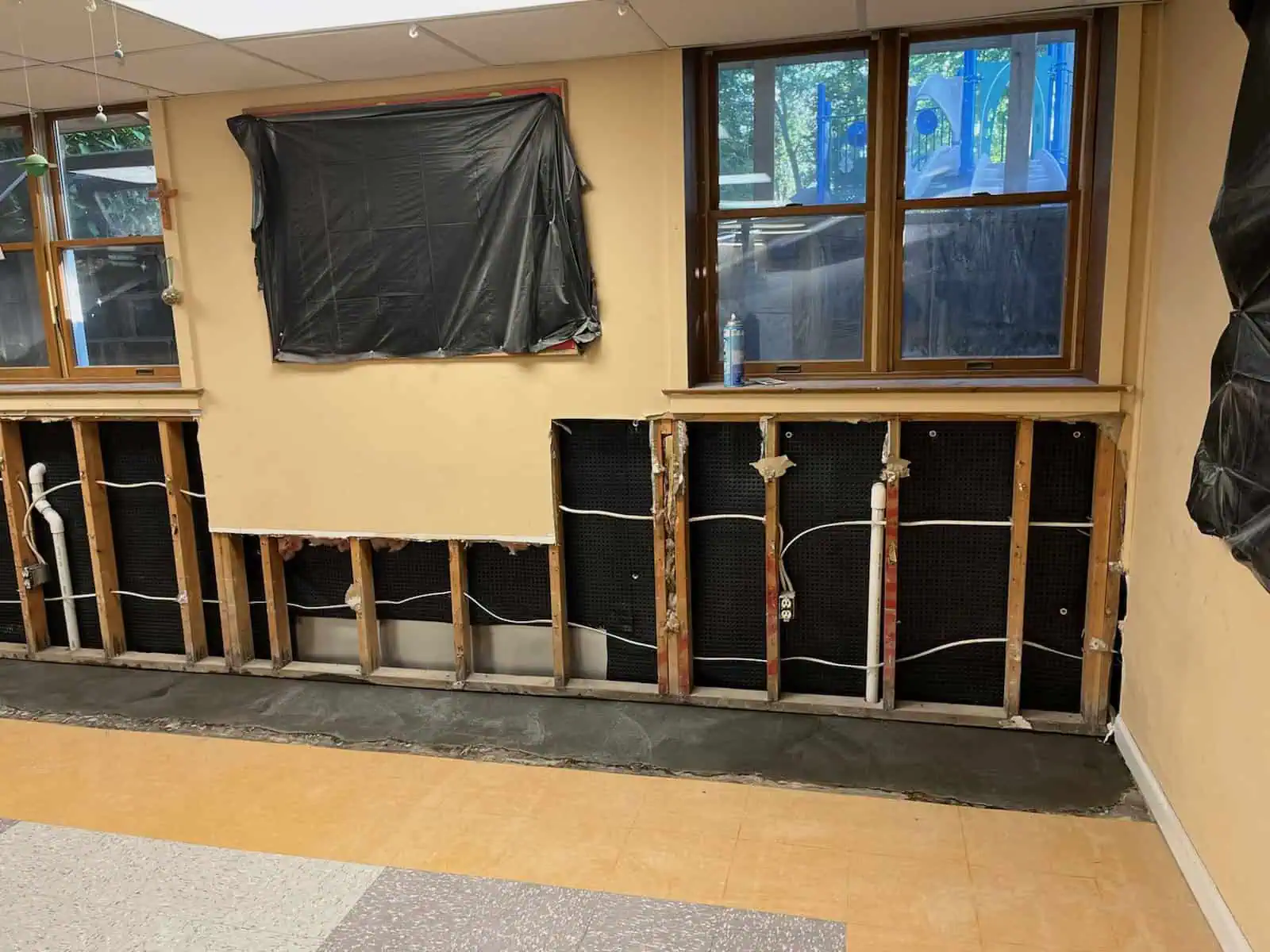 exposed basement walls