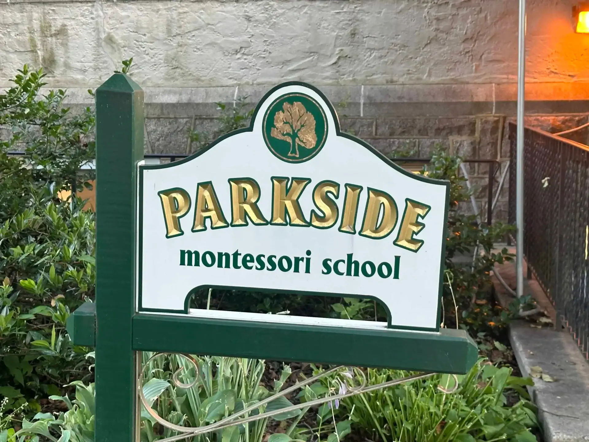 Parkside Montessori School Sign